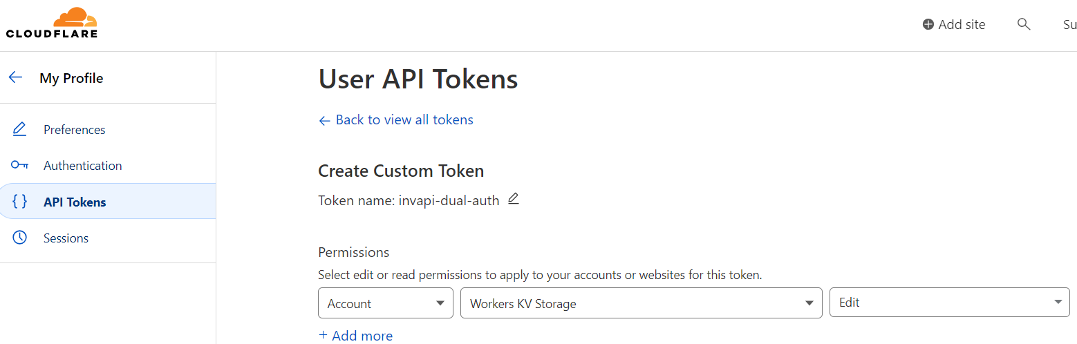 Cloudflare token